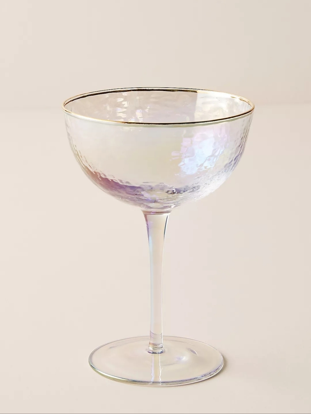 Anthropologie Zaza Lustered 24k Gold Accent Coupe Glasses, Set of 2